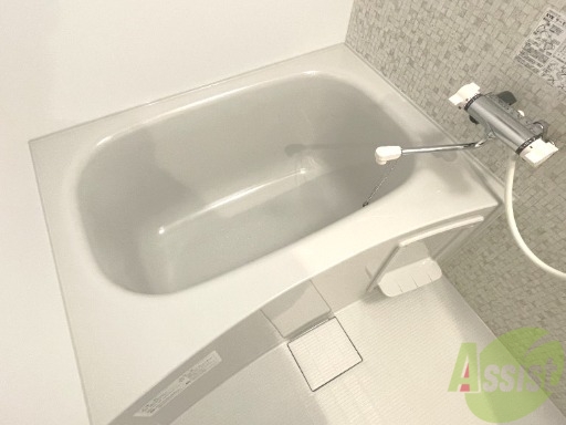 バス・シャワールーム　落ち着いたデザインの浴室。ゆったりできそうです。