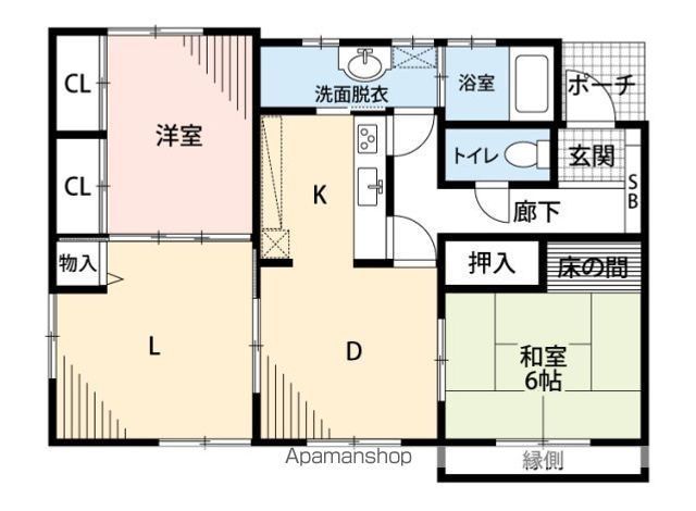 地下鉄空港線 唐人町駅 徒歩1分 4階建 築41年の間取り写真
