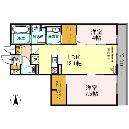 桃谷マンションの間取り写真