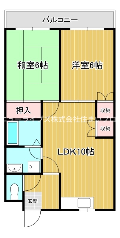 京阪本線 古川橋駅 徒歩14分 5階建 築32年の間取り写真