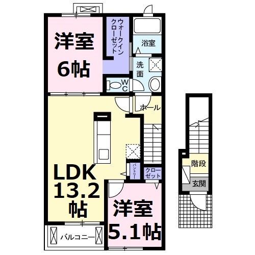 東武伊勢崎線 武里駅 徒歩12分 2階建 築12年の間取り写真