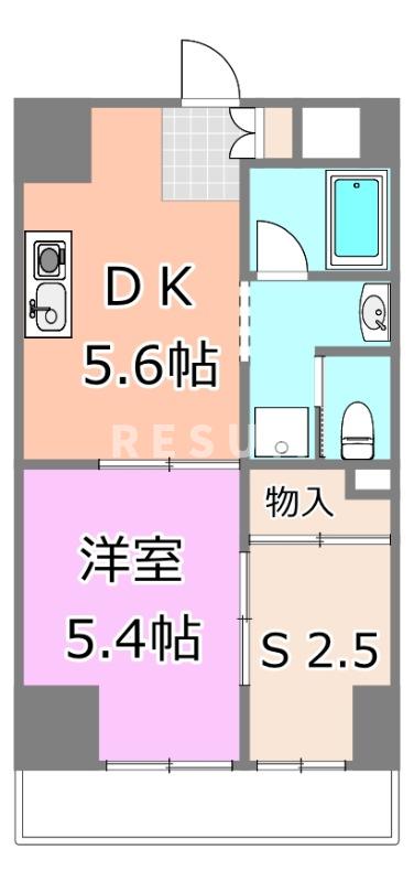 ＪＲ総武線 千葉駅 徒歩6分 9階建 築29年の間取り写真