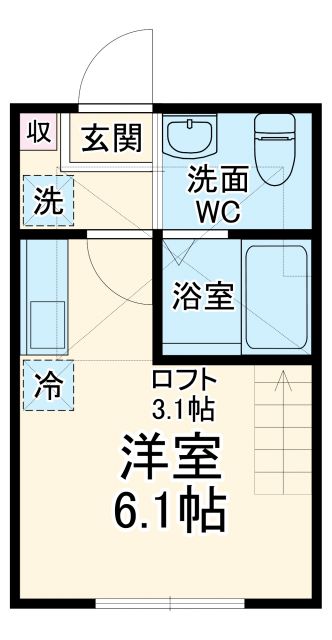 ハーミットクラブハウス石川町KANAテラス2の間取り写真