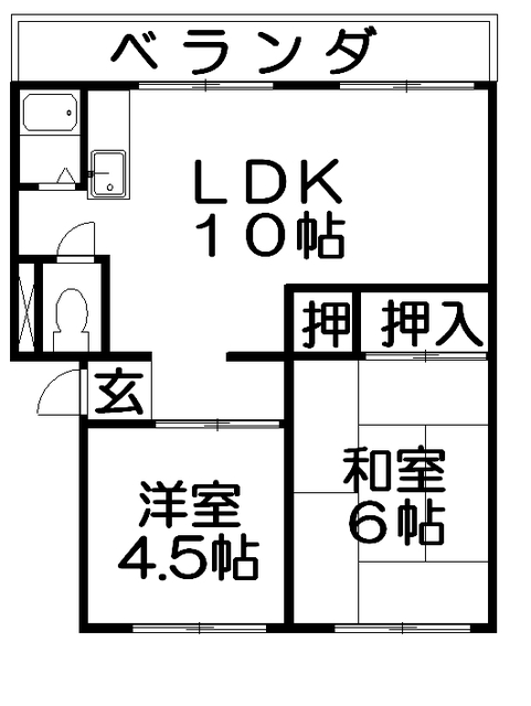 御殿山コーポA棟の間取り