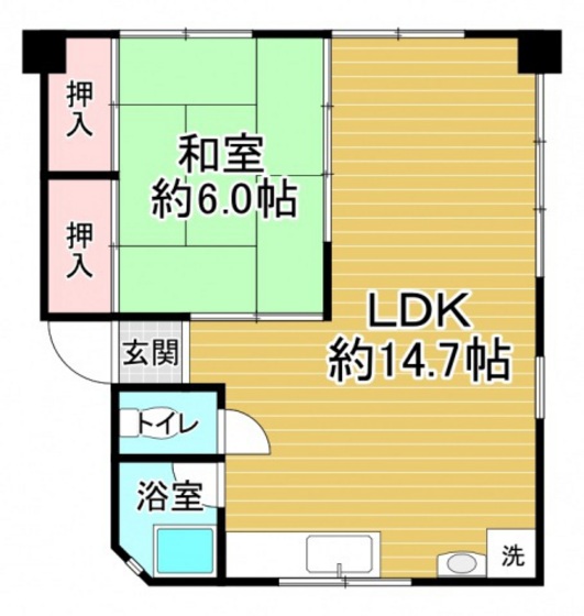 広島市東区光町のマンションの間取り