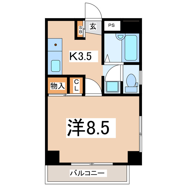 郡山市方八町のマンションの間取り