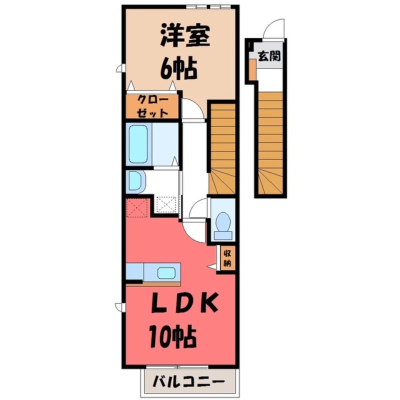 小山市大字外城のアパートの間取り