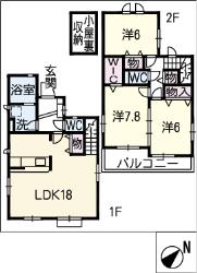 鳴海町前之輪戸建の間取り