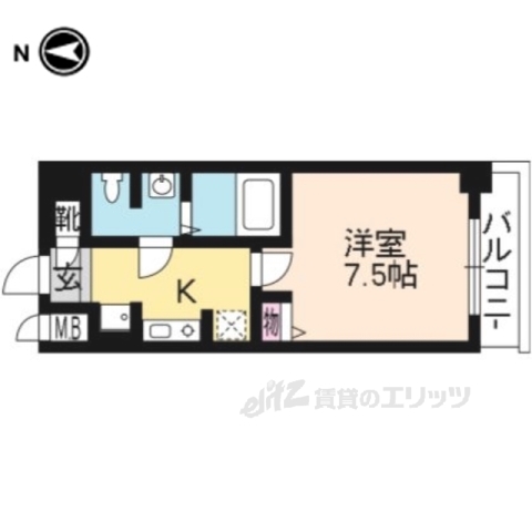 京都市上京区二町目のマンションの間取り