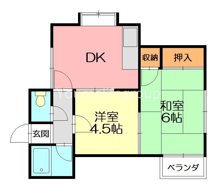 秦野市渋沢上のアパートの間取り