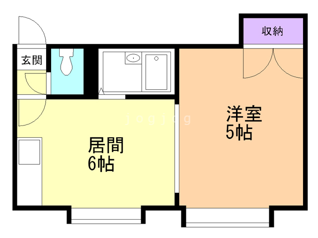 札幌市北区新川四条のアパートの間取り