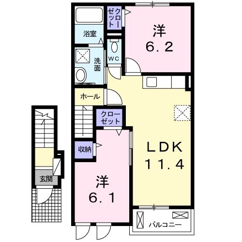 世羅郡世羅町大字寺町のアパートの間取り