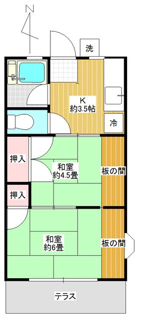 豊島区長崎のアパートの間取り