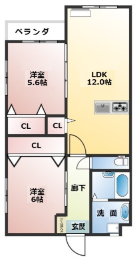 クレストKの間取り