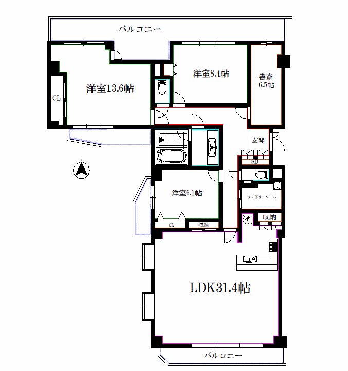 豊島区西池袋のマンションの間取り