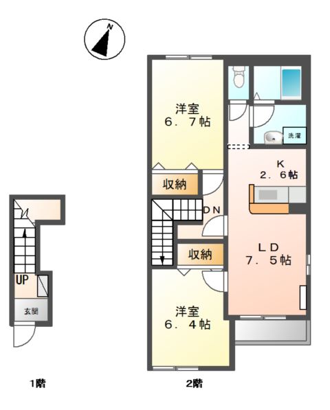 コーポＴＳＵＢＡＫＩの間取り