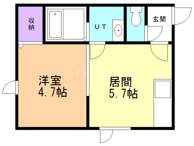 札幌市豊平区美園五条のアパートの間取り