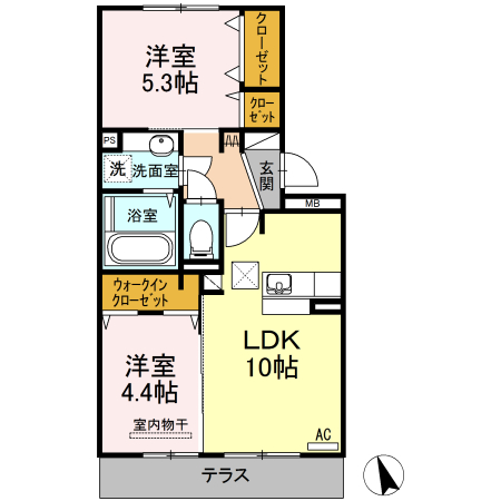 八代市長田町のアパートの間取り