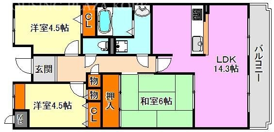 神戸市須磨区高倉町のマンションの間取り