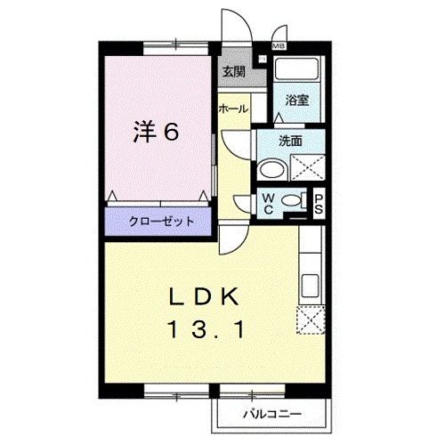 御坊市湯川町小松原のアパートの間取り