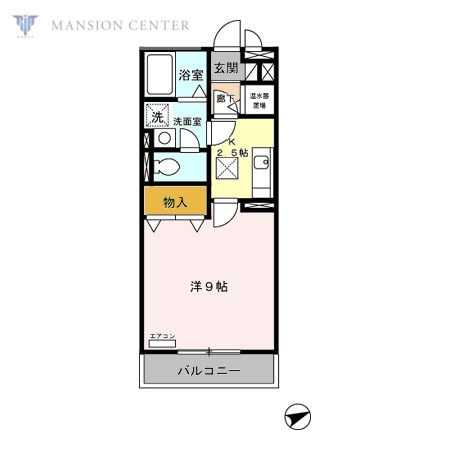 新潟市東区柳ケ丘のアパートの間取り