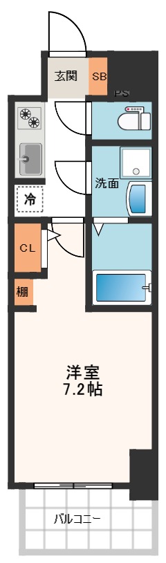 S-RESIDENCE堺筋本町Deuxの間取り