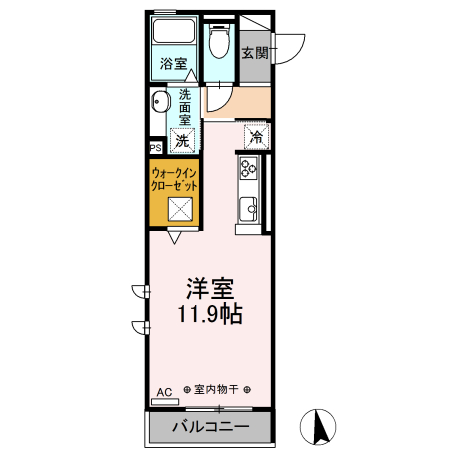 Ｄ ｒｏｏｍ Ｎｏｒｔｈ Bの間取り