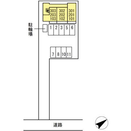 【岡崎市舳越町のアパートの駐車場】