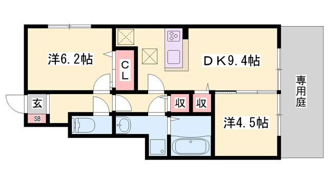 フォーリア　B棟の間取り