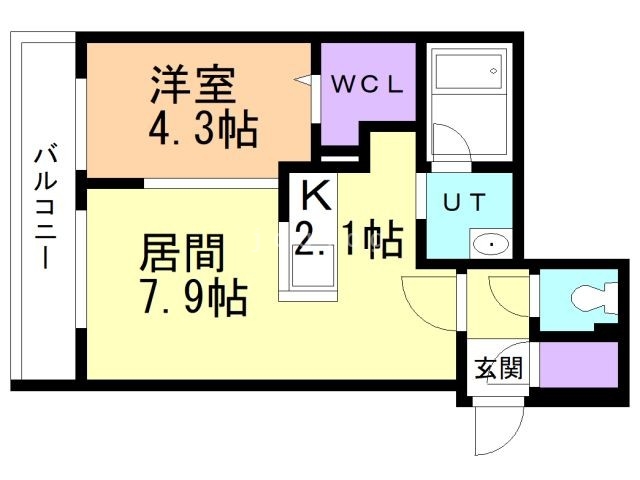 札幌市西区八軒三条東のマンションの間取り