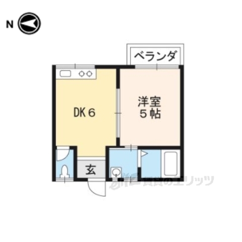 京都市北区上賀茂山本町のマンションの間取り