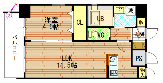 広島市南区松川町のマンションの間取り