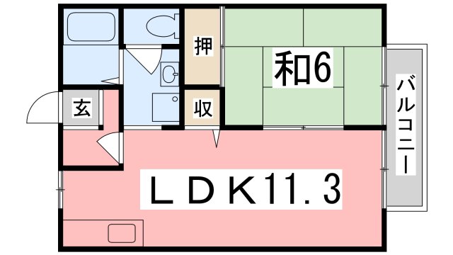 姫路市御国野町御着のアパートの間取り