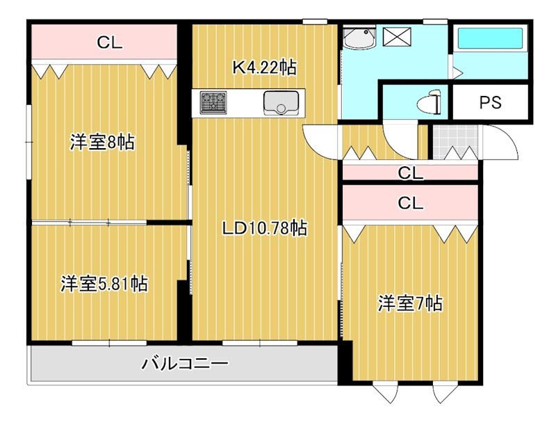 コーポ魁03の間取り