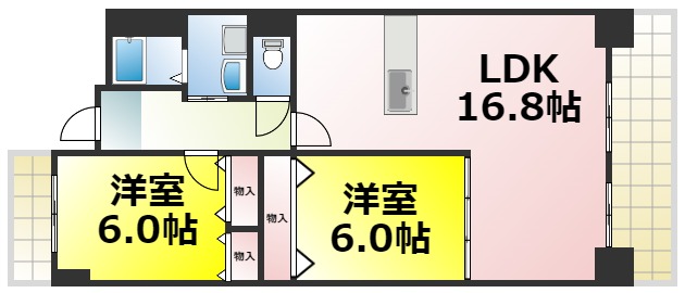 【フォレステージュ南堀江の間取り】