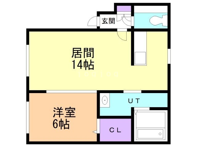 帯広市緑ケ丘一条通のアパートの間取り