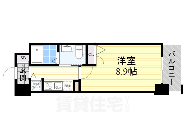 大阪市都島区都島南通のマンションの間取り