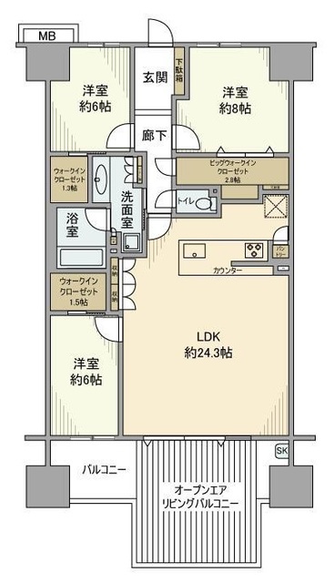 ヴェレーナシティ千葉ニュータウン中央ザ・フロントの間取り