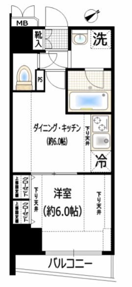 ＪＲ総武線 市ケ谷駅 徒歩6分 14階建 築12年の間取り写真