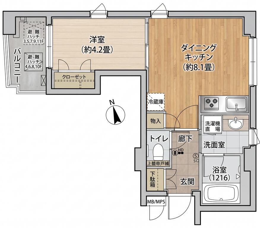 アビテ市ヶ谷仲之町の間取り写真