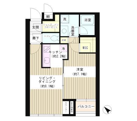 都営新宿線 浜町駅 徒歩6分 7階建 築22年の間取り写真