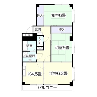 ＪＲ仙山線 東照宮駅 徒歩18分 4階建 築37年の間取り写真