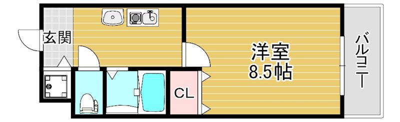 地下鉄千日前線 今里駅 徒歩3分 10階建 築21年の間取り写真