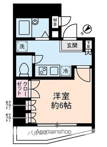 東急池上線 荏原中延駅 徒歩9分 13階建 築21年の間取り写真