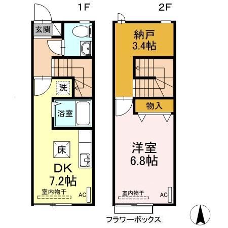 リースランド向中野 Aの間取り写真