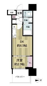 地下鉄谷町線 中崎町駅 徒歩4分 15階建 築4年の間取り写真