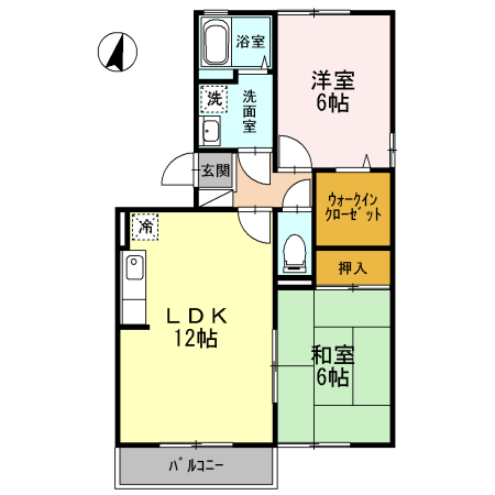 甲斐市玉川のアパートの間取り