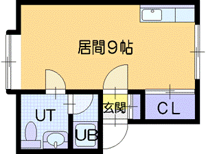 江別市文京台東町のアパートの間取り