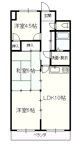 高知市大津のマンションの間取り