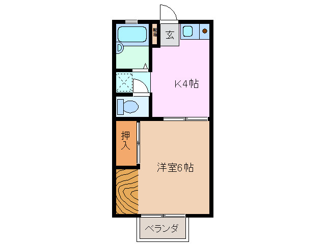 津市乙部のアパートの間取り